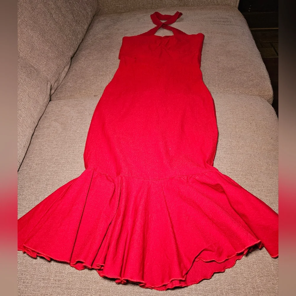 RockSteady Vibrant Red Backless Dress - Picture 4 of 6